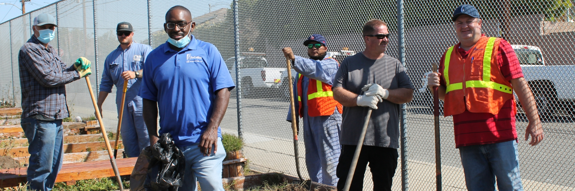 soCalGas Employees cleaning Garden at Hawthorne School