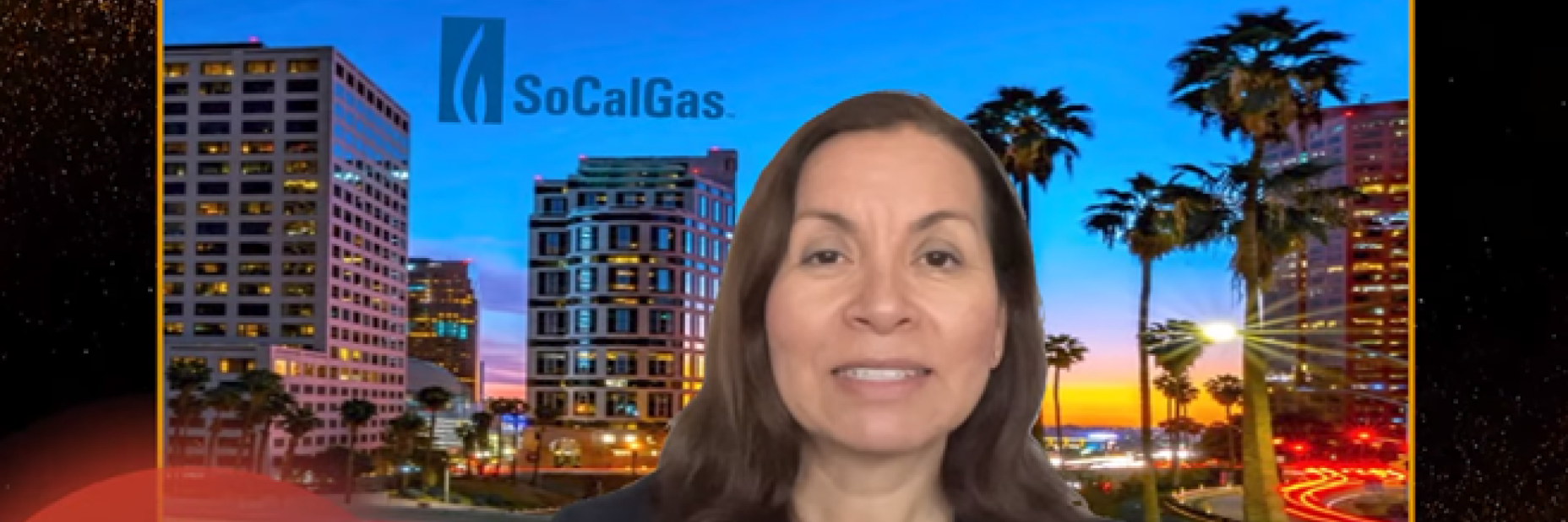 Gina on a virtual presentation call