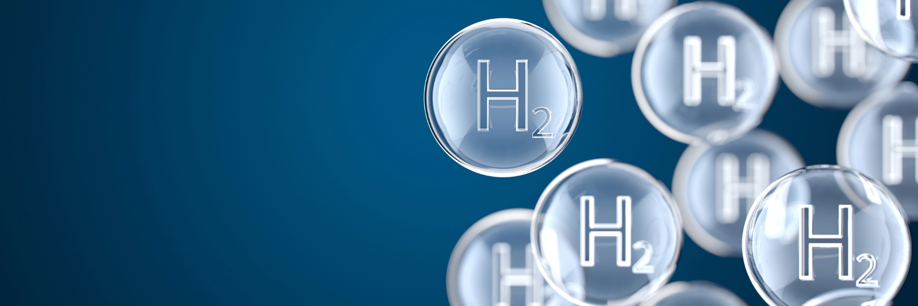 bubble with the characters "h2" inside them.