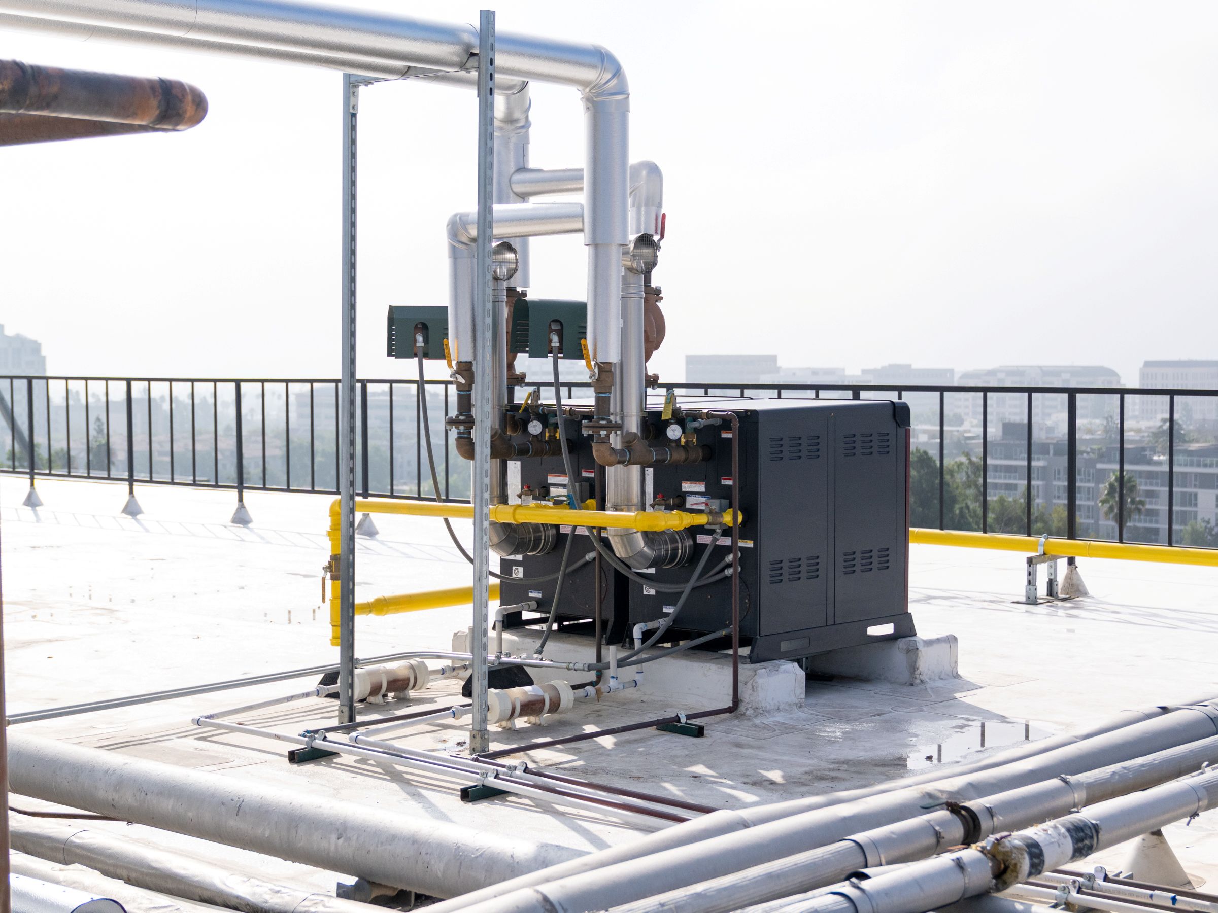 Picture of boiler on the roof