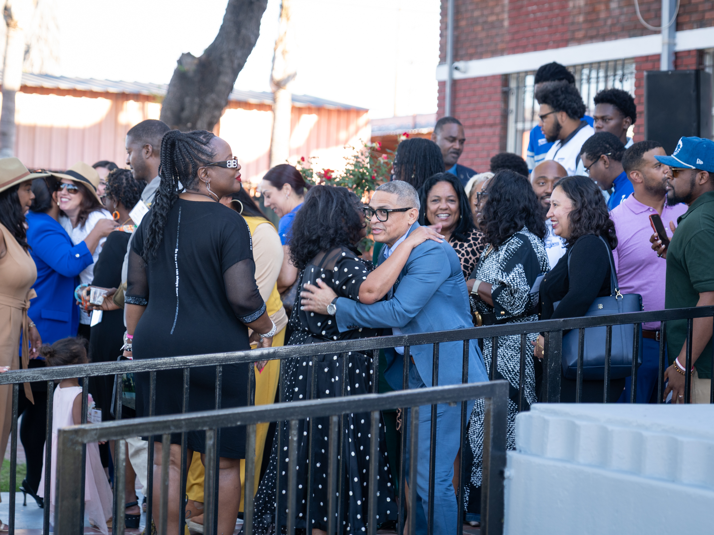 Large group of people gathering