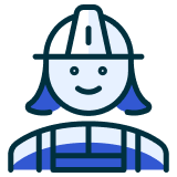 Female with hard hat icon