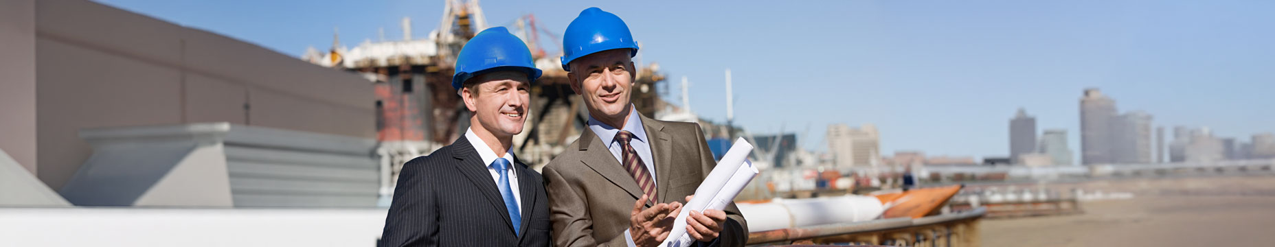 Businessmen with hardhats