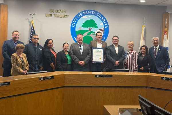 City of Santa Clarita officials recognizing SoCalGas for their project