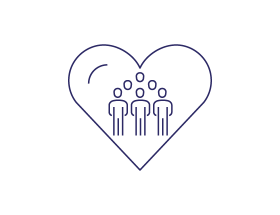 illustration of people within a heart symbol