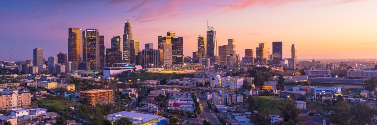 City of Los Angeles Landscape at sunset 1856x619
