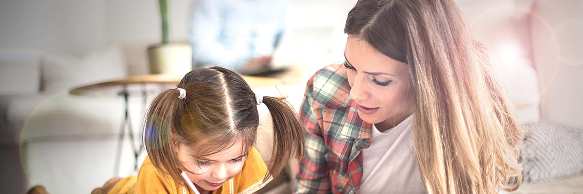 Mom and Daughter coloring
