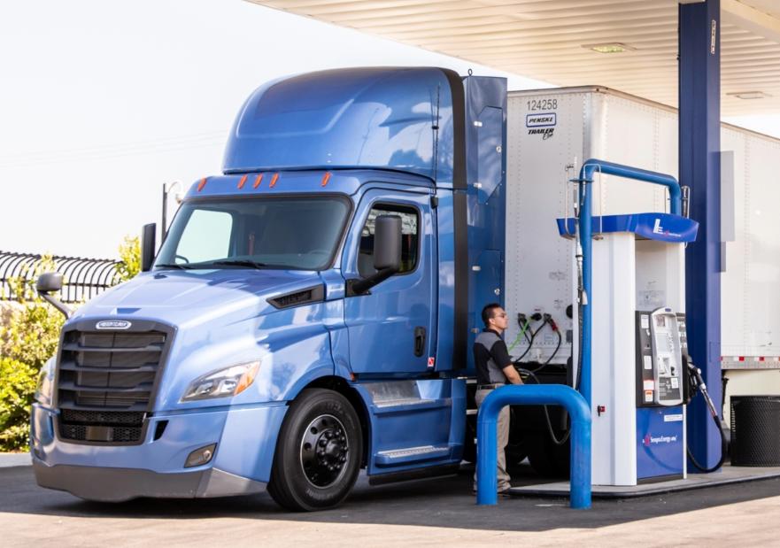 Truck filling up at Natural Gas Station