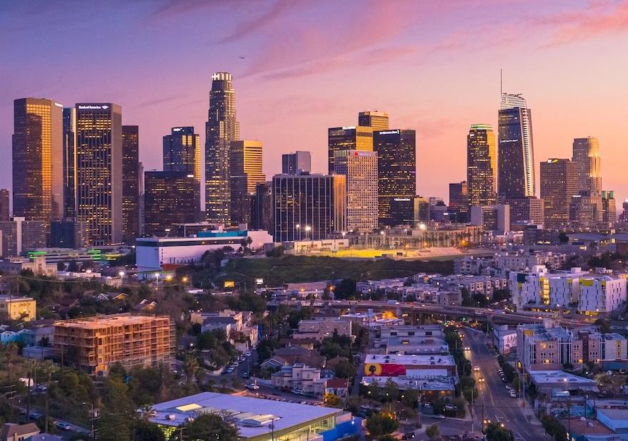 City of Los Angeles Landscape at sunset 1856x619
