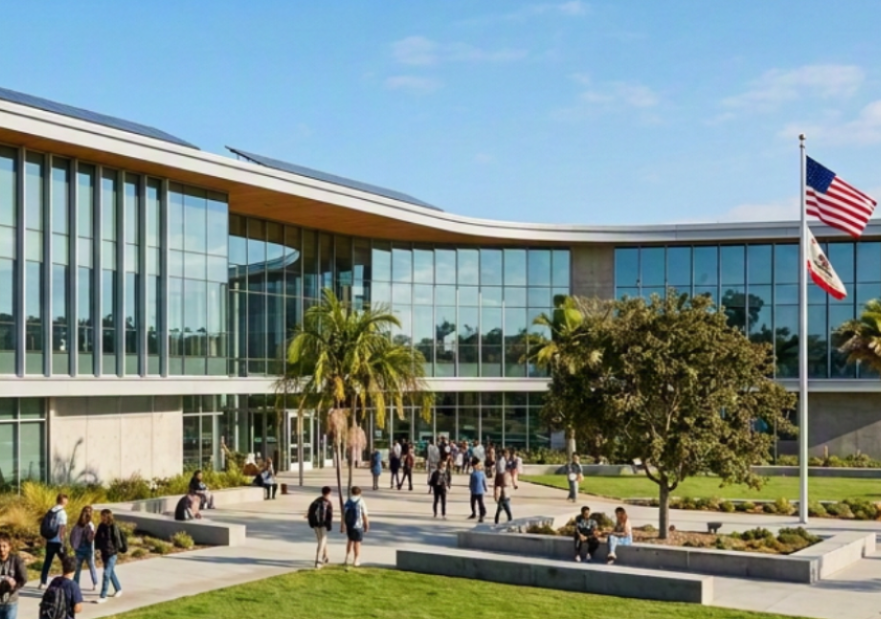 generic image of a modern school in california